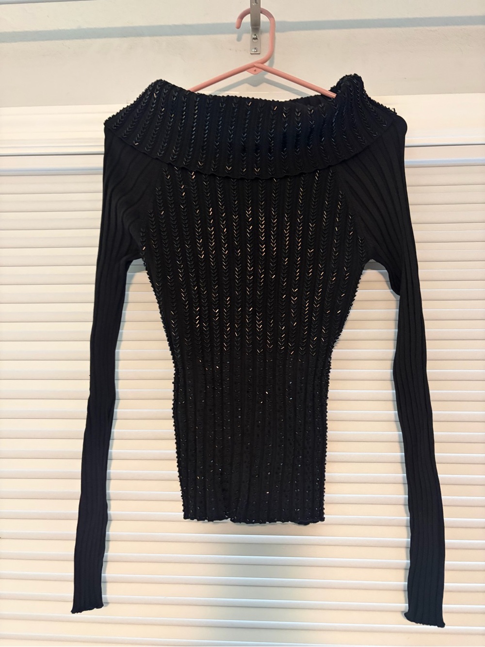 Elegant Black Off-the-Shoulder Ribbed Sweater